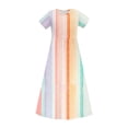 thumbnail image 3 of BFHHYA Girls Short Sleeve Maxi Dress Teens Fashion Print Loose Flowy Dress Summer Beach Boho Tshirt with Pockets Size 4-14 Y, 3 of 8