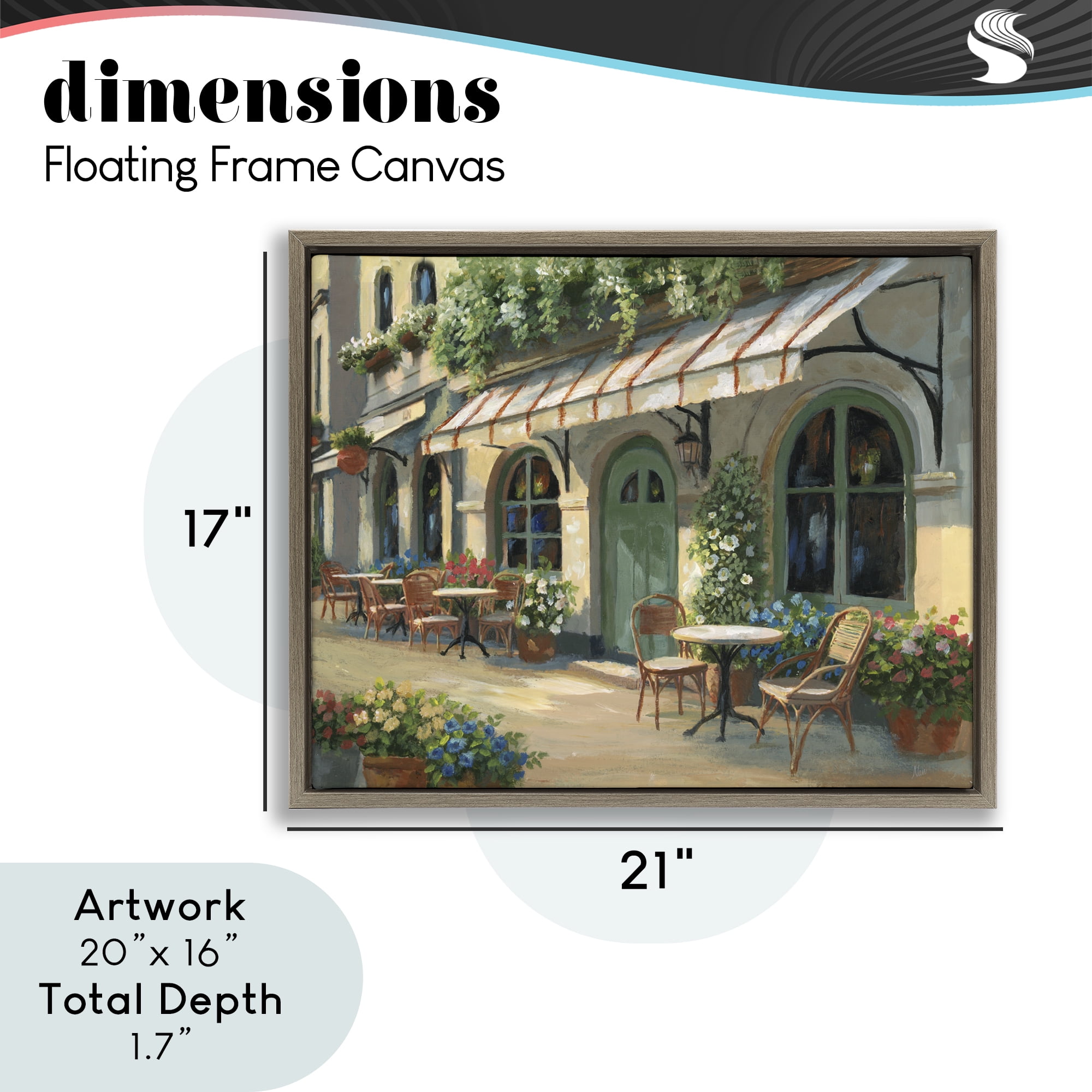 Stupell Industries Cozy Cafe Sunlit Patio Brown Framed Floater Canvas Wall Art, design by Nan