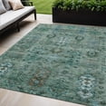 thumbnail image 2 of HomeRoots 630154 5 x 8 ft. Green & Teal Blue Tribal Washable Traditional Indoor & Outdoor Rectangle Area Rug, 2 of 9