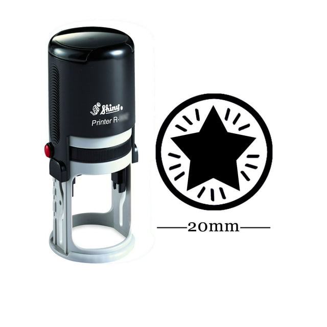 STAR Round Self Inking Rubber Stamp Custom Shiny 20 mm Mini Stamps Personalized Teachers Stamps