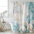 thumbnail image 6 of Teal Conch Coastal Shower Curtain Set - 48" x 72" Washable Bathtub Curtain with 12 Hooks, Summer Beach Nautical Seaside Waterproof Fabric Stall Shower Curtains for Bathroom/Bathtub Décor, 6 of 6