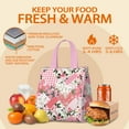thumbnail image 5 of Pioneer Flower Floral Print Pattern Insulated Lunch Bag for Women & Adults,Large Portable Soft Cooler Lunch Bag,Thermal Food Storage Tote with Pearl Cotton,8.66L,8.75x5.75x9.5 Inch, 5 of 6
