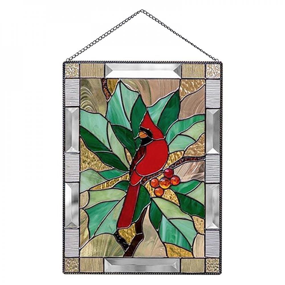 Stained Glass Color Birds Acrylic Window Wall Hanging Pendant Decorative Decors 
