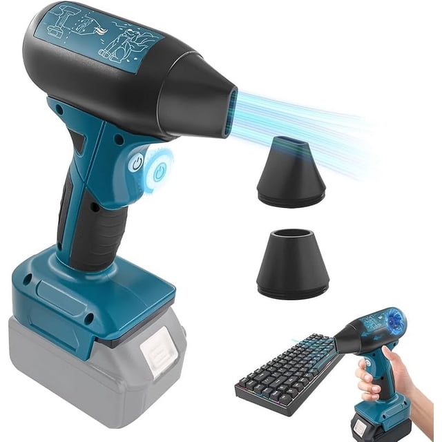 Jet Dry Mini Blower Compatible with Ma-kita 18V Lithium Battery,Jet Fan 130000 RPM Wind Speed 4-Speed Control, Compressed Air Duster, Cordless Handheld Air Blower for Computer Keyboard,Outdoors