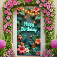 thumbnail image 5 of Tropical Flowers Birthday Banner Colorful Blooms Party Decoration Neon Letters for Birthday Party Indoor Outdoor Event, 5 of 7
