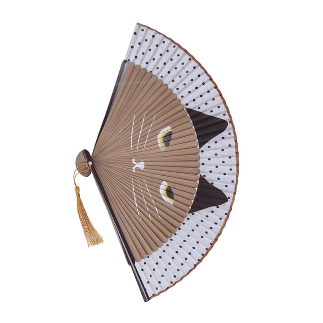 Folding Fan, Decorative Folding Fans Cat Pattern Attractive Decorative Handheld Foldable Elegant Style for Gift for Promotional Items for Wedding