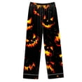 thumbnail image 4 of Up to 50% off Halloween Pajamas for Women 2 Piece Pant Sets Pumpkin Print Long Sleeve Button Up Shirt and Bottoms Pjs Outfits (XL, Black 07), 4 of 4