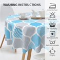 thumbnail image 6 of Grey Teal Round Tablecloth 60 Inch Ruitic Turquoise Blue Table Cloth Waterproof Fabric Farmhouse Modern Moroccan Checked Tablecloths Decorative for Holiday Party Wedding Picnic, 6 of 6