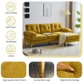 thumbnail image 4 of Euroco L Shaped Couch Modern 83" Living Room Sofa with Chaise Lounge, Velvet, Yellow, 4 of 10