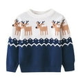 thumbnail image 3 of WRKEKC Boys and Girls Crewneck Knit Sweater Reindeer Snowflake Print Long Sleeve Thick Warm Pullover for 2-7 Years Toddlers Fall Winter Christmas Outwear, 3 of 4