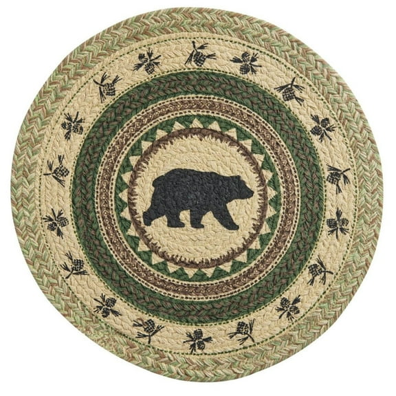 Country Pines Bear Placemats - Braided Set of 2 15" - Park Designs