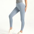 thumbnail image 3 of WIZUTIZ Womens Workout Leggings Vintage Relaxed Slim Yoga Sweatpants Spandex Elastic High Rise Full Length Trousers Solid Pants for Lady Butt Lifting Birthday Blue, 3 of 4