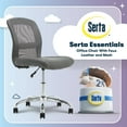thumbnail image 2 of Serta Essentials Armless Task Chair, Faux Leather and Mesh, Gray, 2 of 14