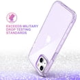 thumbnail image 2 of ULAK Phone Case for iPhone 13, Sturdy Rugged 2 in 1 Hybrid Heavy Duty Shockproof Clear Case for Apple iPhone 13 6.1 inch 2021, Purple Glitter, 2 of 9