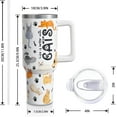 thumbnail image 2 of Funny Cat 40oz Tumbler with Lid and Straw,Life Is Better With Cats Insulated Cup Gifts, Cat Lover Water Bottle Gifts for Women Men (1PC), 2 of 6