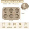 thumbnail image 2 of 2 Packs Round Muffin Baking Pan,Bexikou Stainless Steel Muffin Pan for Baking,Cupcake Tin Cheesecake Pans, Bakeware Muffin Pan for Making Muffins or Cupcakes (Gold), 2 of 7