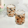 thumbnail image 2 of Yayeee 4 Pack Qtip Holder Bathroom Cotton Swab Canister with Lid Clear Dispenser Set, Beige Halloween Pumpkin, 2 of 6