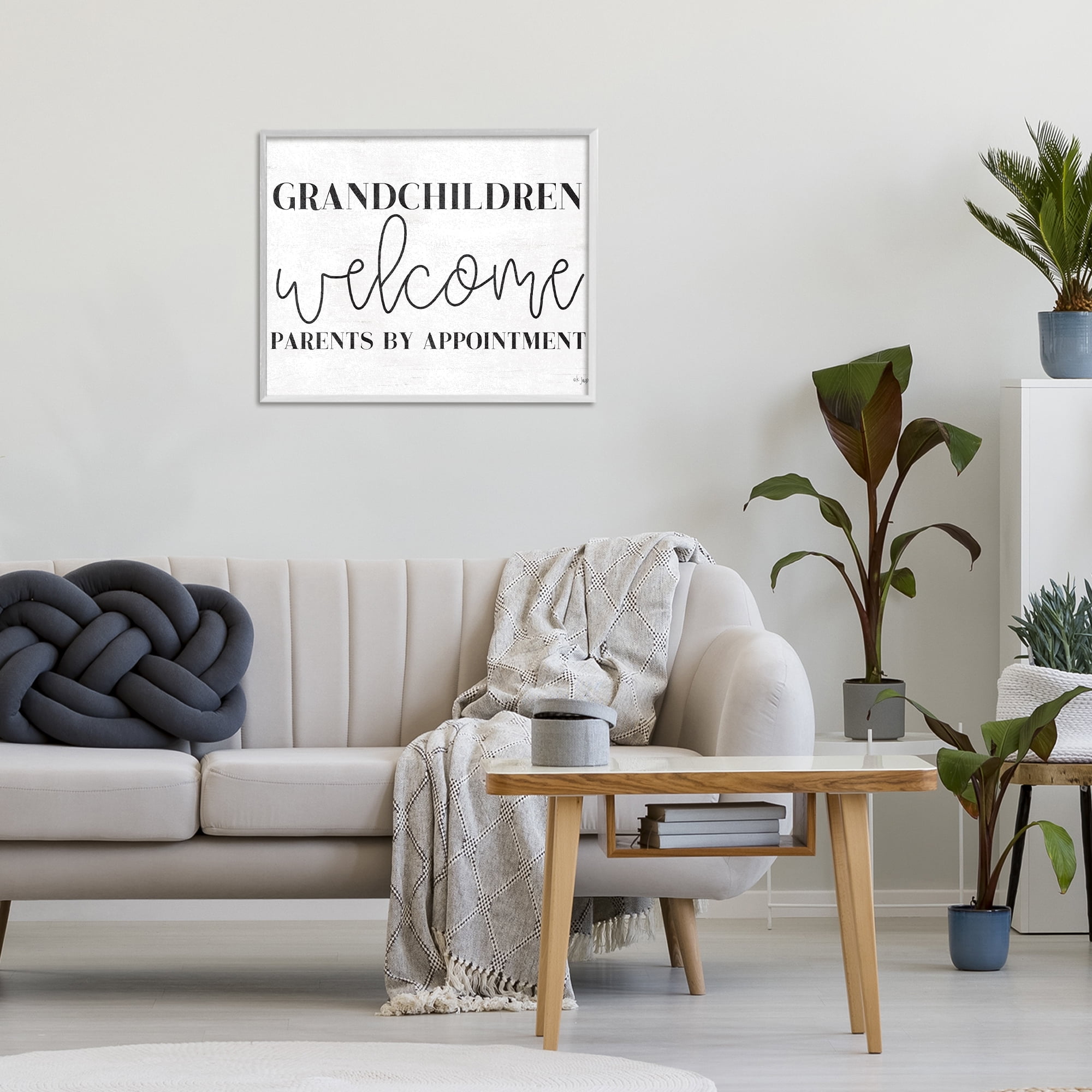 Stupell Industries Grandchildren Welcome Parents by Appointment White Framed Giclee Art, design by Jaxn Blvd.