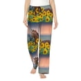 thumbnail image 2 of Goofa Horse Sunflowers Printed Soft Pajama Pants for Women, Wide Leg Comfy Casual Lounge Yoga Pants-X-Large, 2 of 9