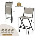 thumbnail image 3 of Costway Set of 4 Outdoor Bar Chair Folding Bar Height Stool with Metal Frame Coffee, 3 of 7