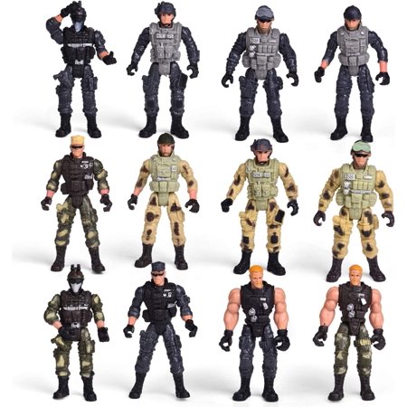 FUN LITTLE TOYS 12 Pack Easter Eggs Prefilled with Army Men and Elite Force Army Ranger Action Figures, Easter Basket Stuffers, Easter Egg Fillers