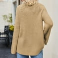 thumbnail image 5 of Ahabrexf Sets for Women, Solid Round Neck Fashion Loose Pullover Knitwear Sweater, 5 of 6