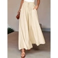 thumbnail image 2 of Pants for Women Casual Elastic Waist Wide Leg Pants with Pockets  M, 2 of 7