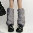 thumbnail image 3 of Faux Fur Fuzzy Leg Warmers Furry Boot Covers for Women, Warm Fuzzy Boot Cuff Boot Sleeves Leg Warmers for Party(Gray), 3 of 3