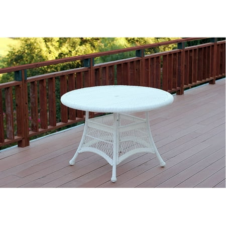 Outdoor 44" Resin Wicker Round Patio Dining Table by Jeco ...