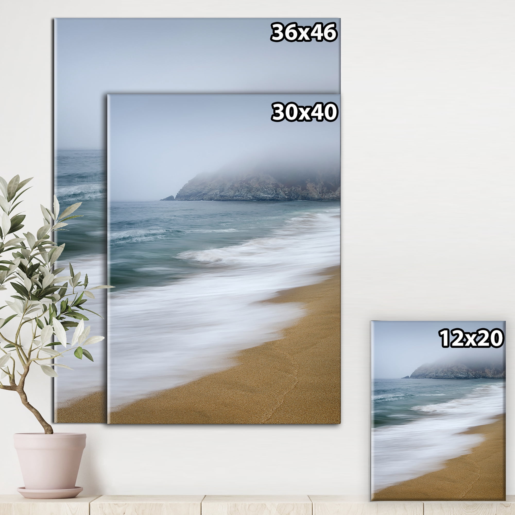 Designart 'Gray Whale Cove' Nautical & Coastal Canvas Artwork