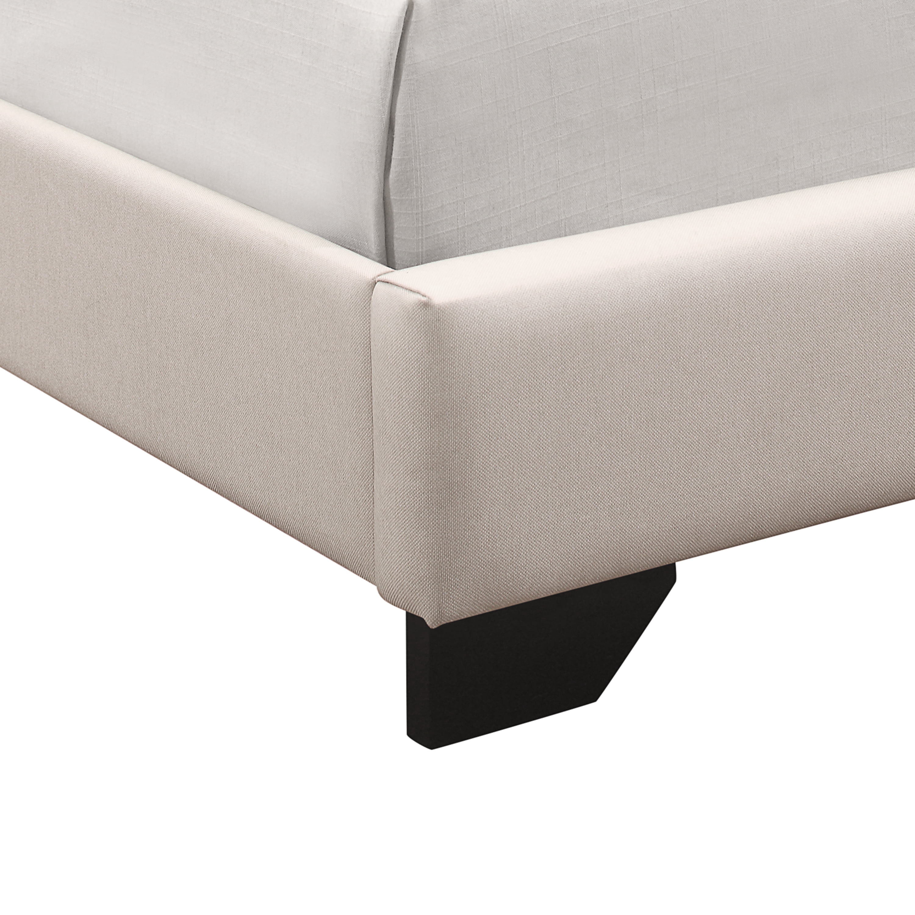Skylar Nailhead Trim Upholstered Twin Platform Bed, Beige