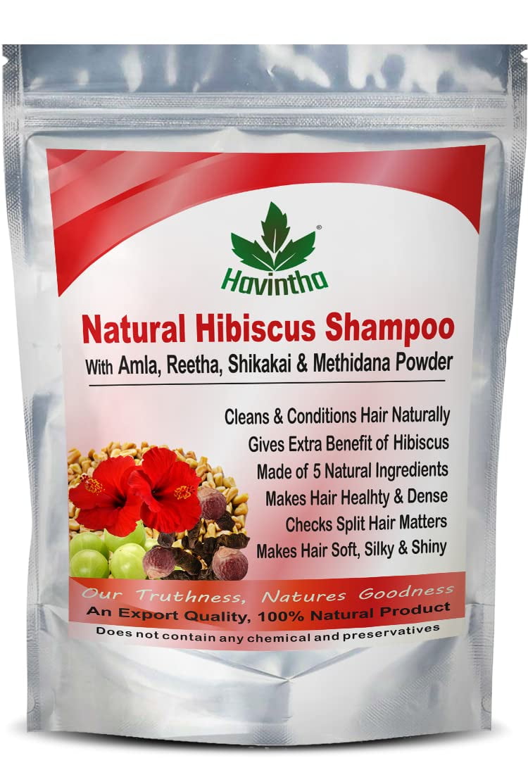 Havintha Natural Amla Reetha Shikakai Methidana And Hibiscus Powder Shampoo  for Hair (227 g) 