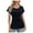 Black, variant on Women Dressy Casual Blouses Summer Peplum Tops Work Pleated Blouse Black, S