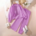 thumbnail image 2 of ANINEO Girls 2 Piece Outfits Cotton Linen Jumpsuit Set Button Down Shirt Pants Sets School Clothes, 2 of 5