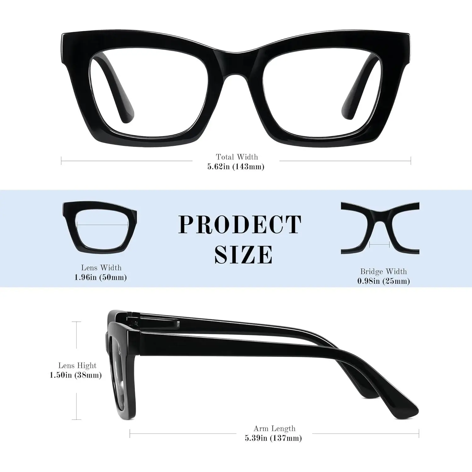 3 Pack Unisex Cat Eye Full Rim Reading Glasses, Oprah Style Oversized Square Blue Light Blocking UV Protection TAC Lens, PA Plastic Lightweight Frame Flexible Spring Hinge Fashion Presbyopia Readers