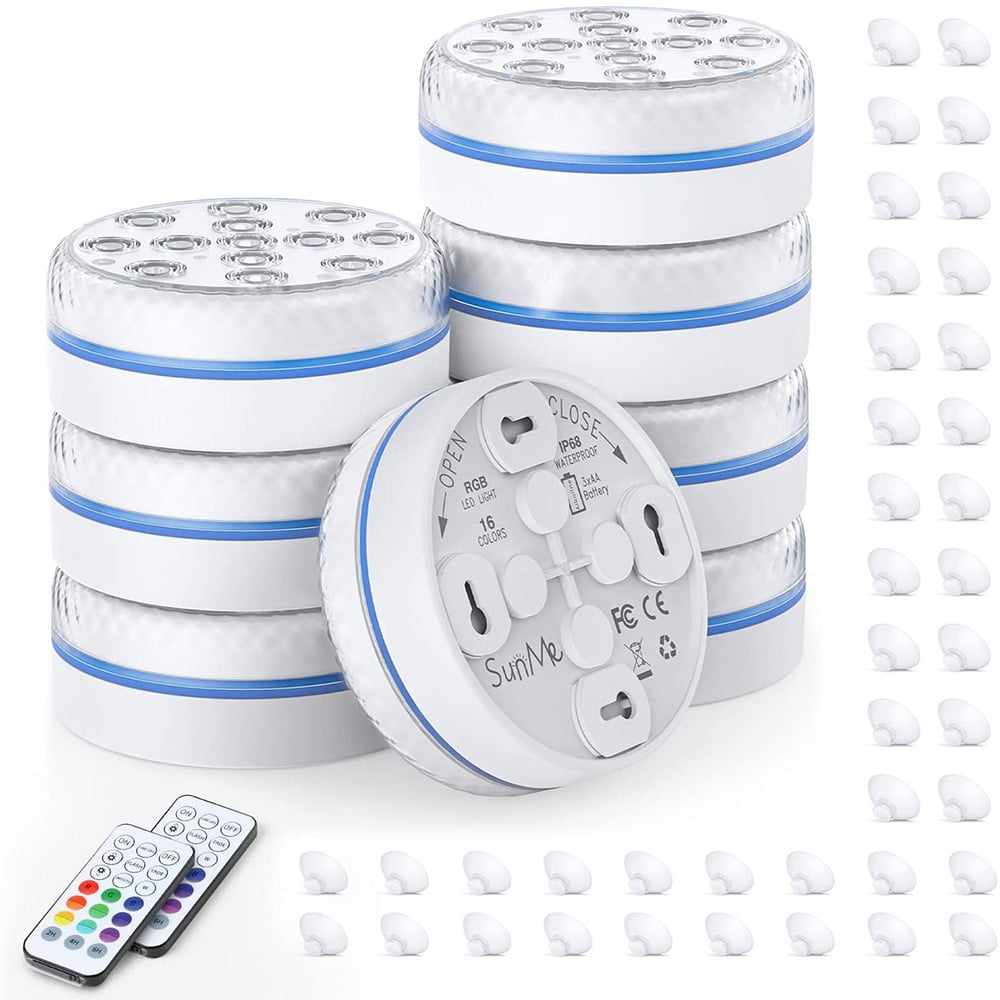8Pack Submersible LED Pool Lights for Above Ground Pool Full Waterproof
