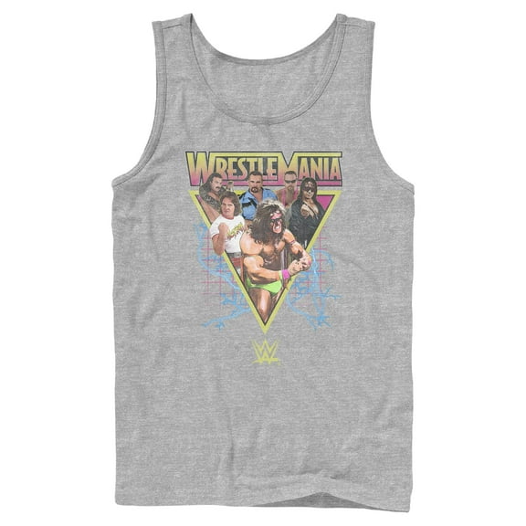 Mens WWE Retro Wrestlers Triangle Tank Top