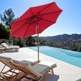 thumbnail image 1 of Yescom 9 Ft Wooden Patio Umbrella 8 Ribs Easy Tilt Table Parasol Outdoor Balcony Deck, 1 of 10