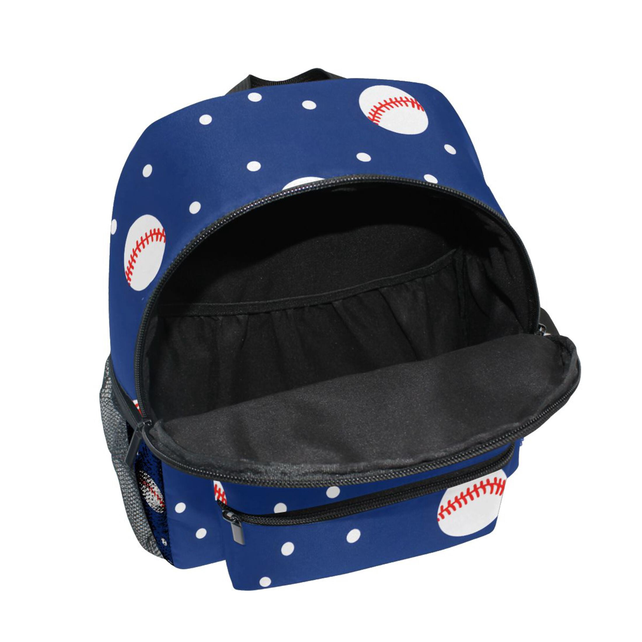 Baseball Blue Tile Pattern Mini Backpack Cute Small Backpack with Chest Strap and Whistle Ages 3-8