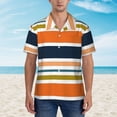 thumbnail image 2 of Disketp Hawaiian Shirts For Men,Colorful Pastel Stripes Print Mens Casual Short Sleeve Button Down Shirts Beach Shirt, 2 of 7