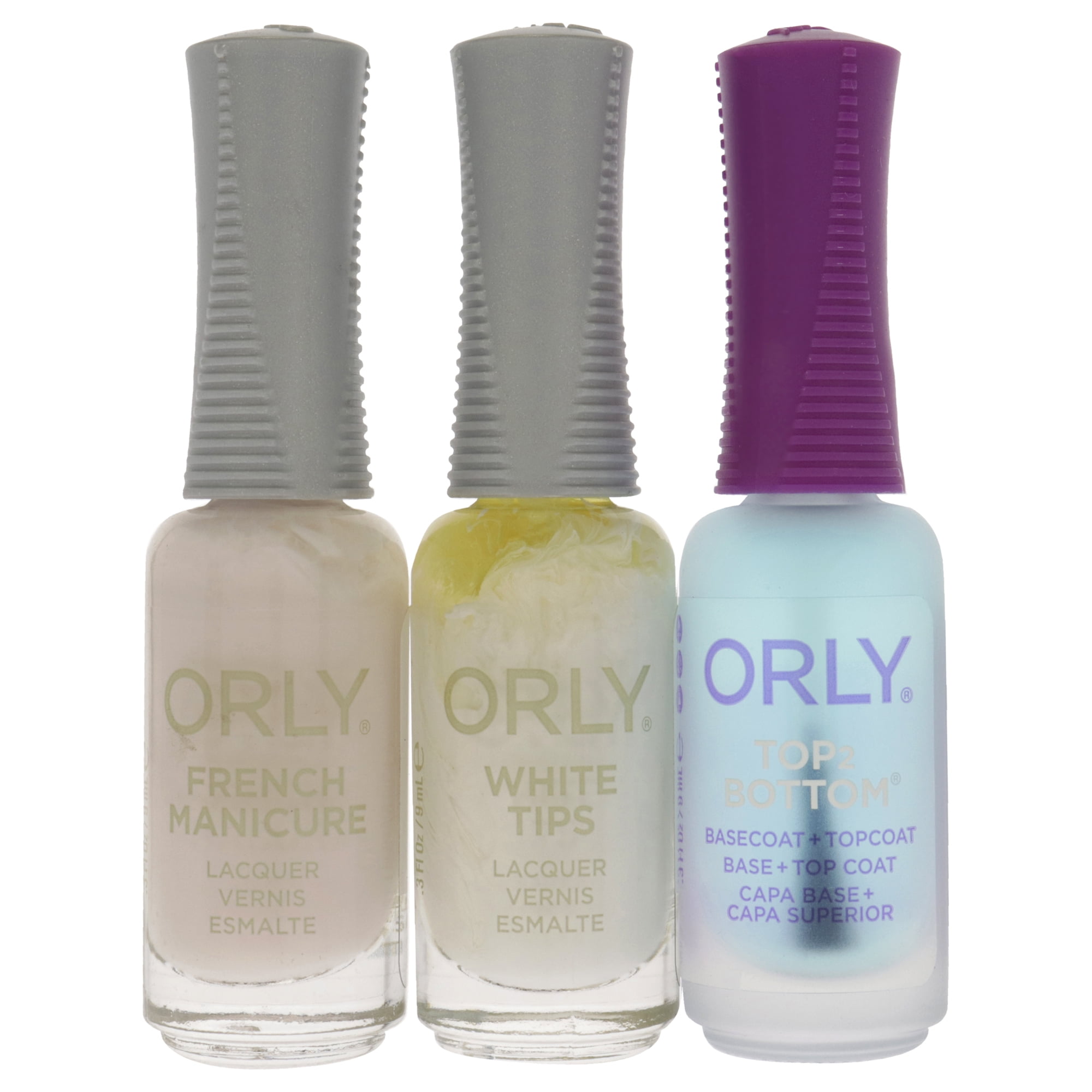 Orly The Original French Manicure Kit Pink Pc Kit Top2 Botton  Base Coat Plus Topcoat, Nail Lacquer White Tips, Nail Lacquer  Pink Nude, Tip Guides White
