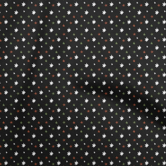 oneOone Rayon Black Fabric Stars Diy Clothing Quilting Fabric Print Fabric By Yard 56 Inch Wide
