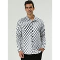 thumbnail image 2 of Camisas de hombre con lunares, manlarga, corte ajustado, estampado, camicon botones blanco, Blan52, 2 of 7