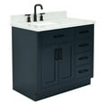 thumbnail image 4 of Ariel Hepburn 37 In. Left Offset Rectangle Sink Vanity With 1.5 In. Carrara White Countertop In Midnight Blue, 4 of 9