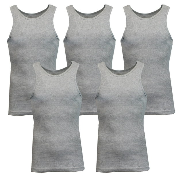 Mens Heavyweight Ribbed Tank Top (5PACK)
