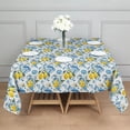 thumbnail image 3 of Yellow Lemon Fruit Patterns Blue White Pattern Square Tablecloth,Waterproof Square Table Cover,Wipeable Spillproof Washable Table Cover for Home Kitchen Party Decor 42"X42"(107x107cm), 3 of 6