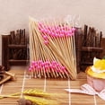 thumbnail image 1 of SharkTRUE 100 pcs Disposable Bamboo picks Food Fruit Cocktail Handmade Toothpicks, 1 of 8