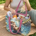 thumbnail image 2 of Pzuqiu Cute Otter Print Large Capacity Quilted Tote Bag for Women Lightweight Soft Puffer Tote for Work Travel School Teacher Use Versatile Daily Carry Shoulder Bag, 2 of 7
