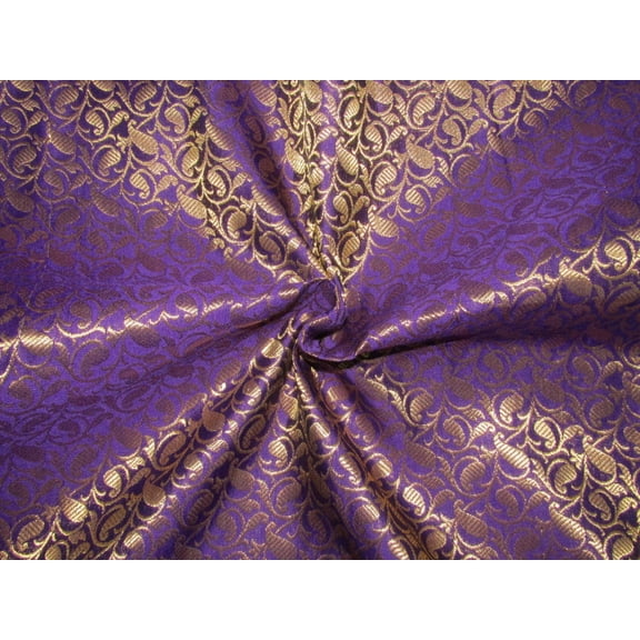 Brocade fabric purple x metallic gold color 44" wide BRO760A[3]