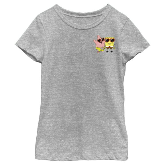 Girl's SpongeBob SquarePants Small Patrick in Heart-Shaped Sunglasses  Graphic Tee Athletic Heather Medium